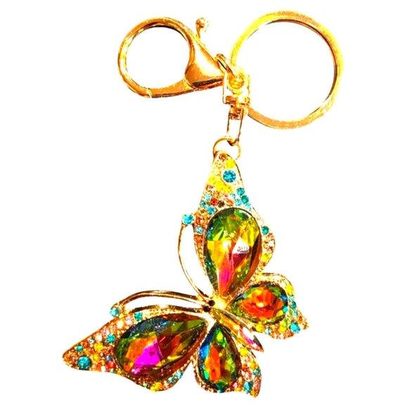 Fashion Trendy Beautiful Iridescent Butterfly Bling Charm - Picture 1 of 2